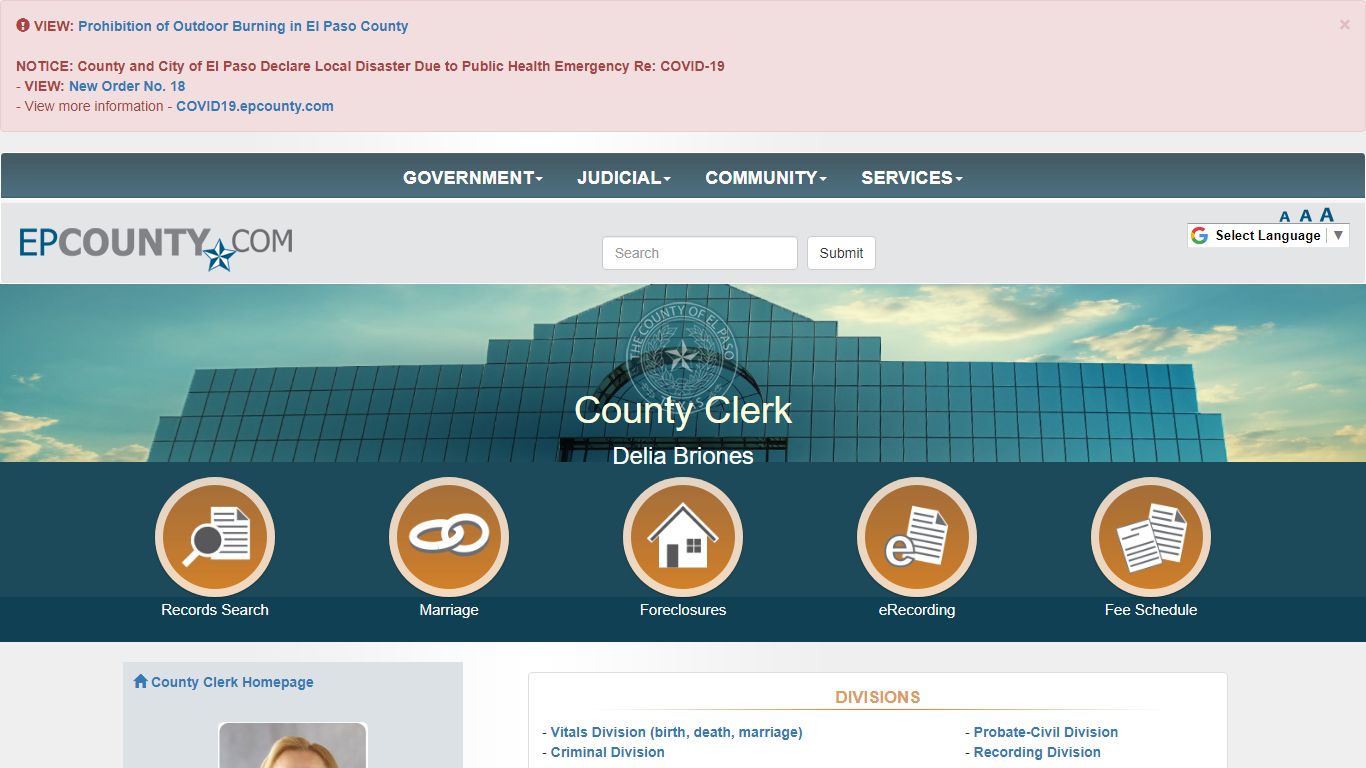 County of El Paso Texas - County Clerk - El Paso County, Texas